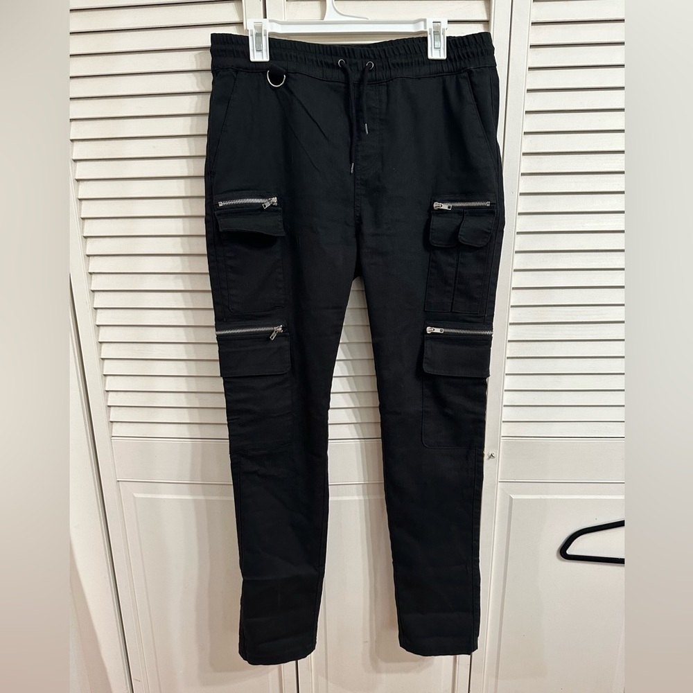 Black Zipper Joggers